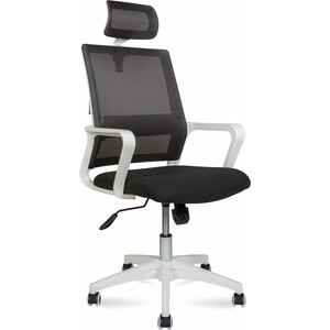 Офисное кресло NORDEN Бит 815AW-AF02-T09 белый пластик / черная сетка / черная ткань кресло brabix city ex 512 ткань черная красная tw 531408