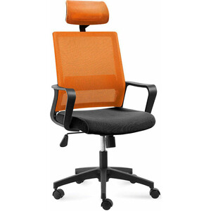 Офисное кресло NORDEN Бит 815A-AF06-T09 черный пластик / оранжевая сетка / черная ткань кресло офисное brabix fly mg 396w с подлокотниками пластик белый сетка коричневое tw 09a tw 14c 532398