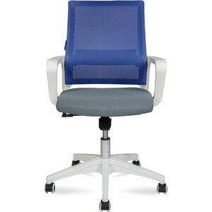 Офисное кресло NORDEN Бит LB 815BW-AF01-T58 белый пластик / синяя сетка / темно серая ткань