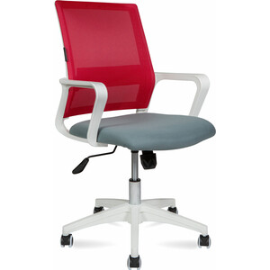 Офисное кресло NORDEN Бит LB 815BW-AF08-T58 белый пластик / красная сетка / темно серая ткань офисное кресло norden бит 815aw af08 t58 белый пластик красная сетка темно серая ткань