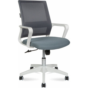 Офисное кресло NORDEN Бит LB 815BW-AF03-T58 белый пластик / серая сетка / темно серая ткань офисное кресло norden пинин смарт d065f черная сетка черная ткань