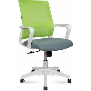 Офисное кресло NORDEN Бит LB 815BW-AF07-T58 белый пластик / зеленая сетка / темно серая ткань кресло tetchair kiddy ткань сетка пластик бирюзовый