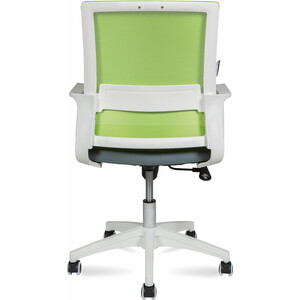 Офисное кресло NORDEN Бит LB 815BW-AF07-T58 белый пластик / зеленая сетка / темно серая ткань