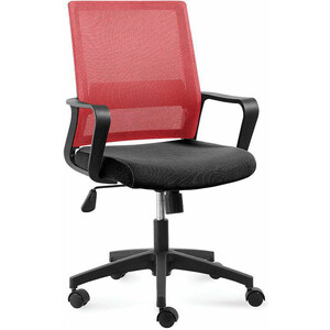 Офисное кресло NORDEN Бит LB 815B-AF08-T09 черный пластик / красная сетка / черная ткань офисное кресло norden бит lb 815b af03 t09 пластик темно серая сетка черная ткань