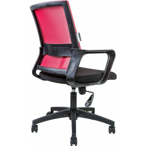 Офисное кресло NORDEN Бит LB 815B-AF08-T09 черный пластик / красная сетка / черная ткань