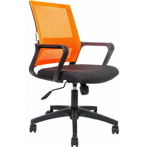 Офисное кресло NORDEN Бит LB 815B-AF06-T09 черный пластик / оранжевая сетка / черная ткань кресло офисное brabix fly mg 396w с подлокотниками пластик белый сетка темно синее tw 05 tw 10 532399