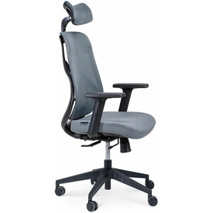 Офисное кресло NORDEN Имидж YS-0817H(D+T) черный пластик / серая сетка / серая ткань кресло brabix premium genesis ex 517 пластик белый ткань экокожа сетка черная 531573