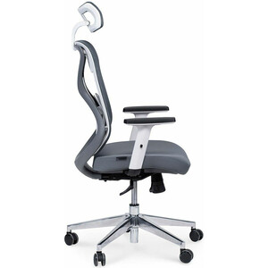 Офисное кресло NORDEN Имидж gray YS-0817H(D+T)W белый пластик / серая сетка / серая ткань