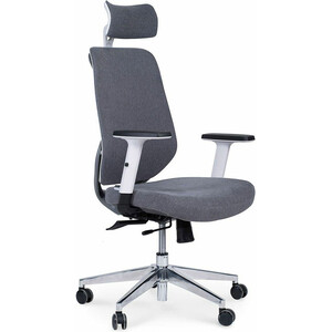 Офисное кресло NORDEN Имидж gray 2 YS-0817H(FYR+FYR)W белый пластик / серая ткань подвесное кресло bigarden tropica gray bs серая подушка