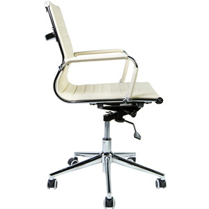 Офисное кресло NORDEN Техно LB HA-100-70-5 хром / слоновая кость экокожа