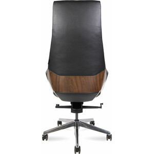 Офисное кресло NORDEN Шопен FK 0005-A black leather черная кожа / алюминий крестовина