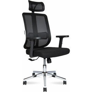 Офисное кресло NORDEN Tema Chrome 2D 216A-Chrome-2D-B-BB база хром / черный пластик / черная сетка / черная ткань кресло brabix city ex 512 ткань черная красная tw 531408