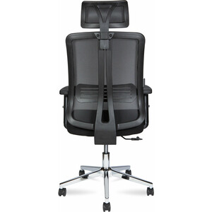 Офисное кресло NORDEN Tema Chrome 2D 216A-Chrome-2D-B-BB база хром / черный пластик / черная сетка / черная ткань