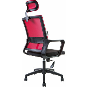 Офисное кресло NORDEN Бит 815A-AF08-T09 черный пластик / красная сетка / черная ткань