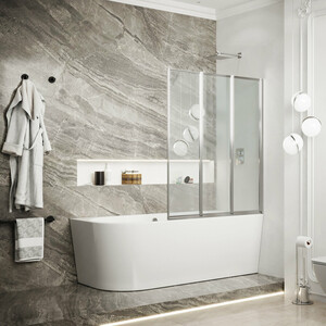 Шторка для ванны Ambassador Bath Screens 90х140 прозрачная, хром (16041113)