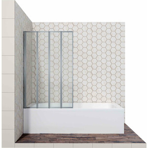 Шторка для ванны Ambassador Bath Screens 120х140 прозрачная, хром (16041112) швабра универсальная с короткой ручкой leifheit tiles bath pad