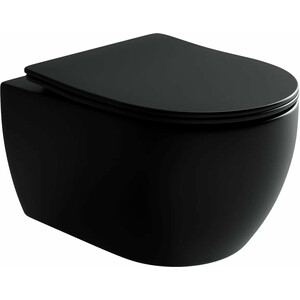 Унитаз подвесной безободковый Ceramicanova Play Rimless с сиденьем-микролифт, черный матовый (CN3001MB) rombica mysound play