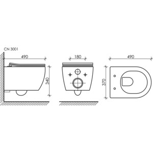 Унитаз подвесной безободковый Ceramicanova Play Rimless с сиденьем-микролифт, черный матовый (CN3001MB)