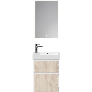 Мебель для ванной Dreja Slim 55х33 белый глянец/дуб кантри раковина 55x45 см ravak ceramic slim wall o xjx01155004