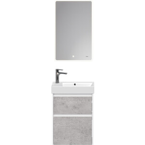 Мебель для ванной Dreja Slim 65х33 белый глянец/бетон раковина 55x37 см ravak ceramic slim r xjx01155002