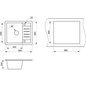 Кухонная мойка Granula Standart ST-5803 графит