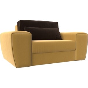 Лига Диванов Кресло Лига-008 микровельвет желтый/коричневый кресло лига диванов кресло кипр микровельвет коричневый желтый