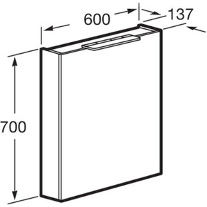 Зеркальный шкаф Roca Oleta 60х70 правый, капучино матовый (A857646515)