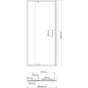 Душевая дверь Wasserkraft Berkel 48P 90х200 прозрачная, хром (48P04)