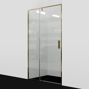 Душевая дверь Wasserkraft Aisch 55P 90х200 прозрачная, золото (55P04) душевая универсальная дверь wasserkraft