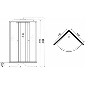 Душевая кабина Niagara E90/26/TN 90х90х215