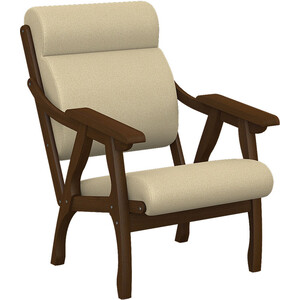 Кресло Мебелик Вега 10 ткань крем, каркас орех стул мир стульев 30 каркас белый муар ткань велютто 16 вертикаль 910 велюр