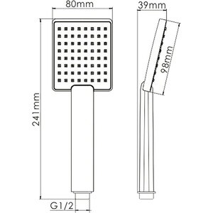 Ручной душ Wasserkraft 1-функциональная, хром (A141)
