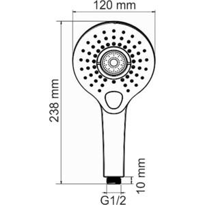 Ручной душ Wasserkraft 3-функциональная, хром (A101)