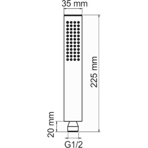 Ручной душ Wasserkraft 1-функциональная, хром (A103)