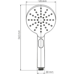 Ручной душ Wasserkraft 3-функциональная, хром (A127)