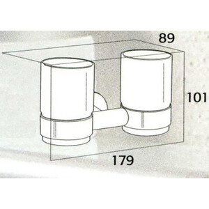 Стакан для ванной Tiger Impuls двойной, брашированная сталь/стекло матовое (3852.3.09.46)