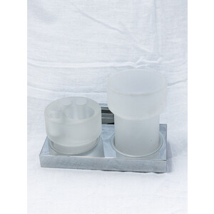 Стакан для ванной Tiger Items двойной, полированная сталь/стекло матовое (2828.2.03.00) воздухоувлажнитель kitfort кт 2828 1 white lilac