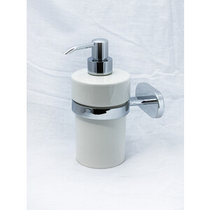 Дозатор для жидкого мыла Metaform Louise белый/хром (110368100) держатель туалетной бумаги metaform silver с крышкой хром 110986100