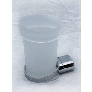 Стакан для ванной Metaform Mida хром/стекло матовое (101+31100) держатель туалетной бумаги metaform silver с крышкой хром 110986100