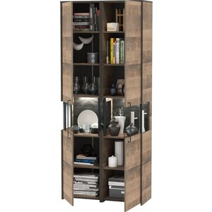 Комплект мебели Моби Трувор 13.205 шкаф-пенал с витриной + 13.205 шкаф-пенал с витриной дуб гранж песочный/интра