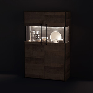 Комплект мебели Моби Трувор 13.306 комод с витриной + 13.306 комод с витриной дуб гранж песочный/интра