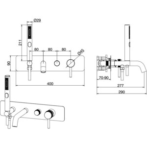 Смеситель для ванны Allen Brau Priority с механизмом, никель брашированный (5.31006-BN)