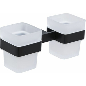 Стакан для ванной Allen Brau Infinity двойной, белый/черный матовый (6.21003-31) стакан для ванной allen brau priority белый матовый 6 31002 31