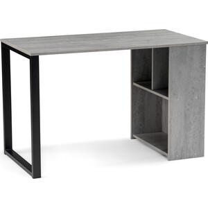 Письменный стол Woodville Битти Лофт 116 бетон / черный матовый стол письменный сокол спм 25 левый бетон