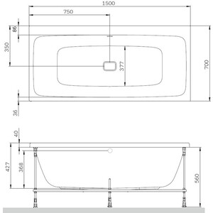 Акриловая ванна Am.Pm Func 150х70 с каркасом и фронтальной панелью