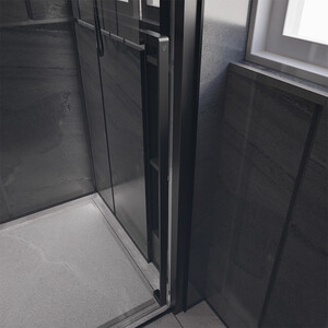 Душевая дверь Veconi Premium Trento PTD-30B 150х200 прозрачная, черная матовая (PTD30-B-150-01-C4)