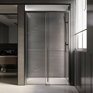 Душевая дверь Veconi Premium Trento PTD-30GR 150х200 прозрачная, брашированный графит (PTD30-GR-150-01-C4)