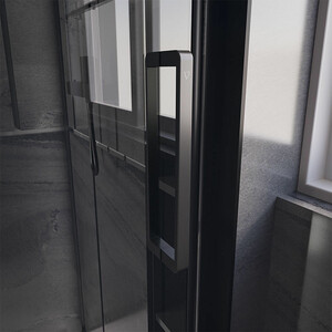 Душевая дверь Veconi Premium Trento PTD-40B 130х200 прозрачная, черная матовая (PTD40-B-130-01-C4)