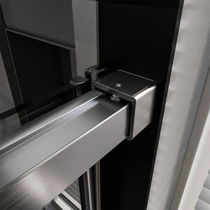 Душевая дверь Veconi Premium Trento PTD-40GR 140х200 прозрачная, брашированный графит (PTD40-GR-140-01-C4)