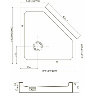 Душевой поддон Veconi Tezeo acrylic TZ-53 100x100 белый (TZ53-100-C5)